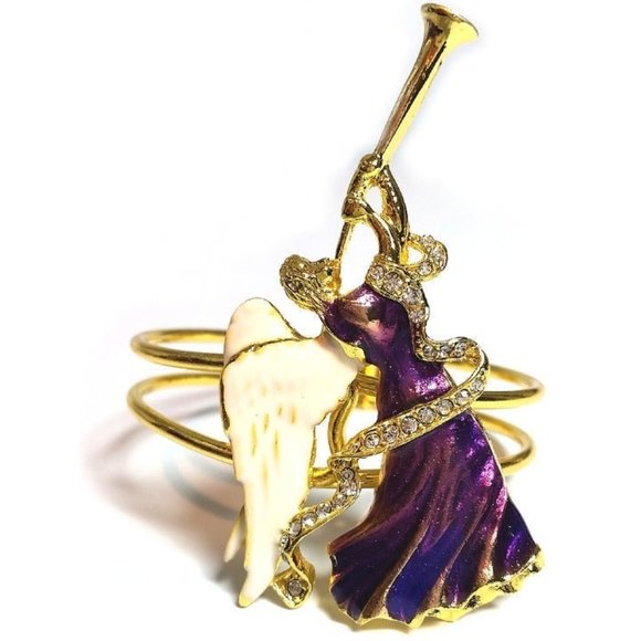 Gorgeous Purple Angel with trumpet Bangle - Picture 1 of 4